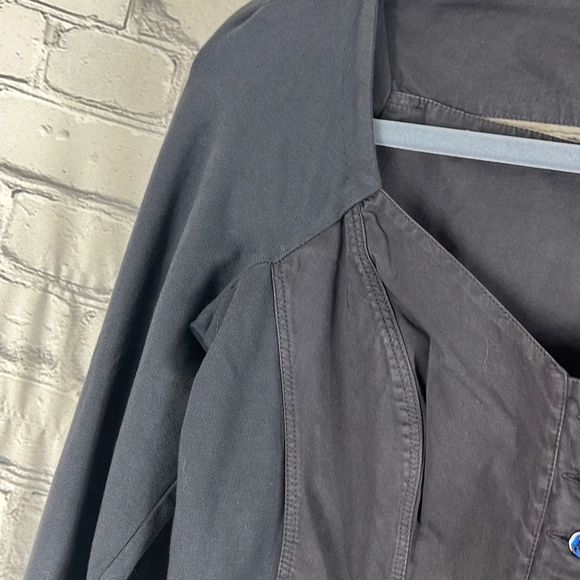 European Culture Womens Blouse Buttoned Quarter Sleeve Fitted Blue Black Small - Picture 4 of 12